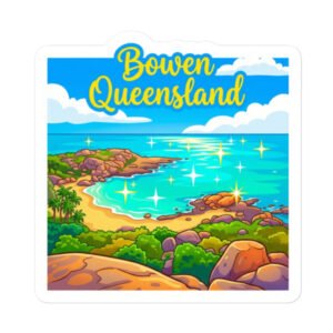 Bowen Queensland Sticker – Vibrant Horseshoe Bay Tropical Beach Souvenir