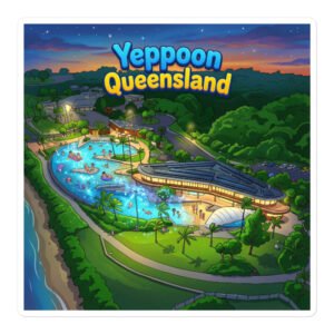 Yeppoon Queensland Sticker – Lagoon Night Swim Animated Art