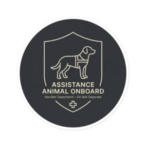 Assistance Animal Onboard Sticker | Handler Dependent Do Not Separate Medical (CIRCLE)